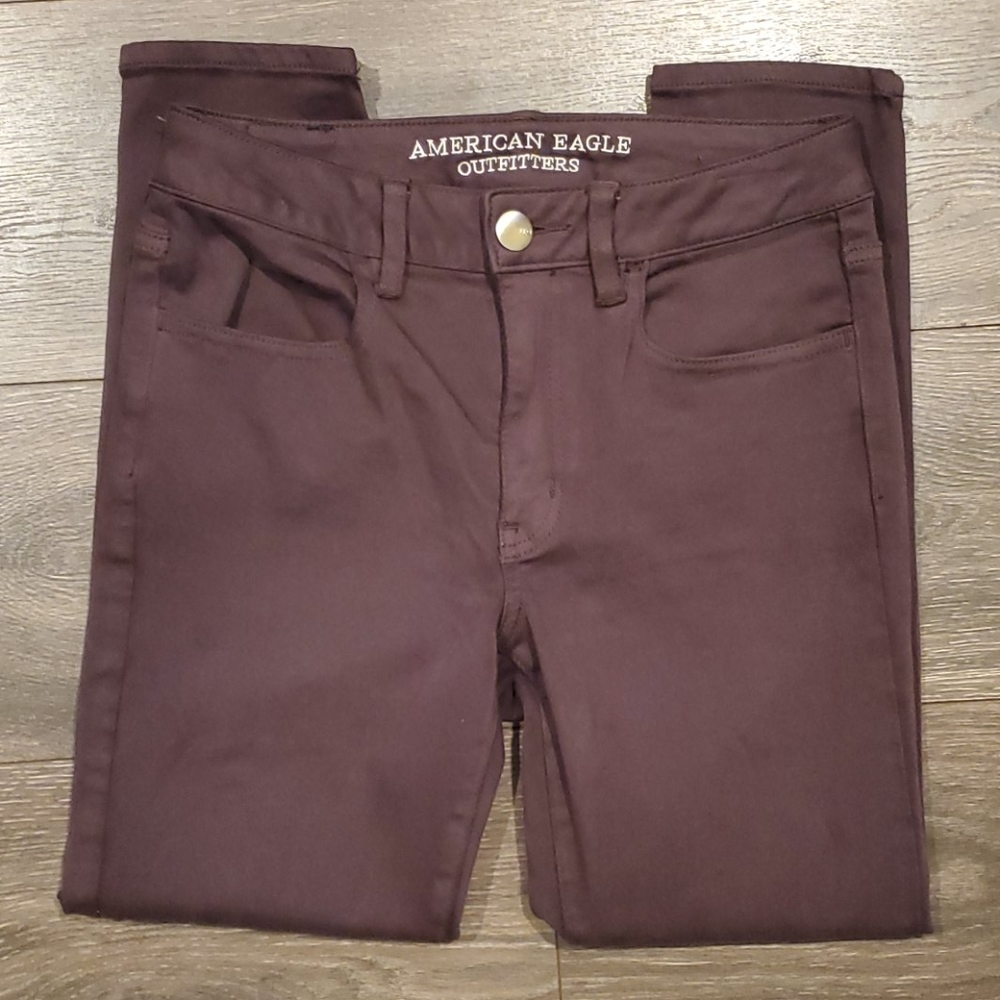 ❤AMERICAN EAGLE SATEEN HIGH RISE JEGGING CROP JEAN